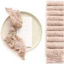 Ling's Moment Luxury Cloth Wedding Napkins - 19x19 Inch Reusable Cheesecloth Linen Napkins for Wedding Reception, Bridal Shower, Dinner Table - Washable, Durable (Set of 10), [Warm Sand]