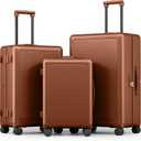 Joyway Luggage Sets 3 Piece with Spinner Wheels, Carry On Luggage 20In with ABS+PC Hardshell, Lightweight Suitcase Set with TSA Lock and Pressure-resistant Frame, 20/24/28 Inch, Brown