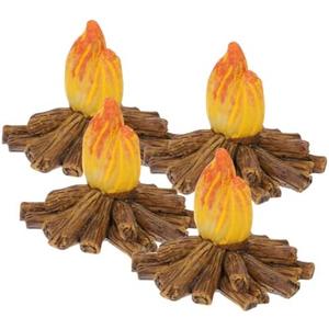 Toddmomy 3pcs Miniature Campfire, Mini Fake Campfire Dollhouse Ornament for Micro Landscape Scene Halloween Christmas Fairy Garden Decorations