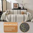 Boho Couch Covers for Sofa Washable Sofa Covers for 3 Cushion Couch Soft Non Slip Couch Covers for Sectional Sofa Dog Pet Furniture Protector (Dark Grey, 91"*150")
