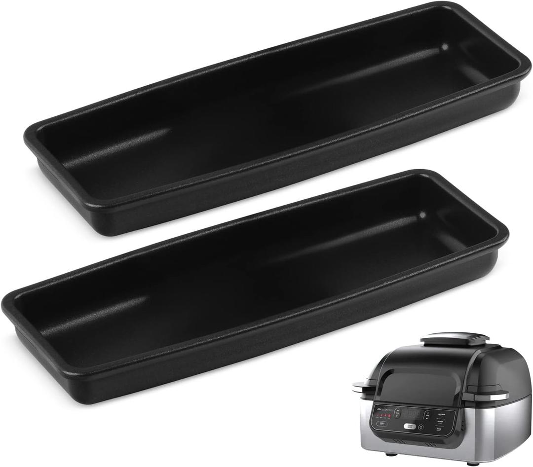 IMPRESA 2 Pack Veggie Trays for Ninja Foodi AG400 and AG300 Series Grills - Non-Stick Indoor Cooking with Air Fryer, Egg & Vegetable Roasting Accessory