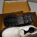 STYLESTRY Women's & Girls' White Patent Loafers with Buckle – Elegant and Comfortable Slip-On Shoes for Work, Casual, and Special Occasions 6