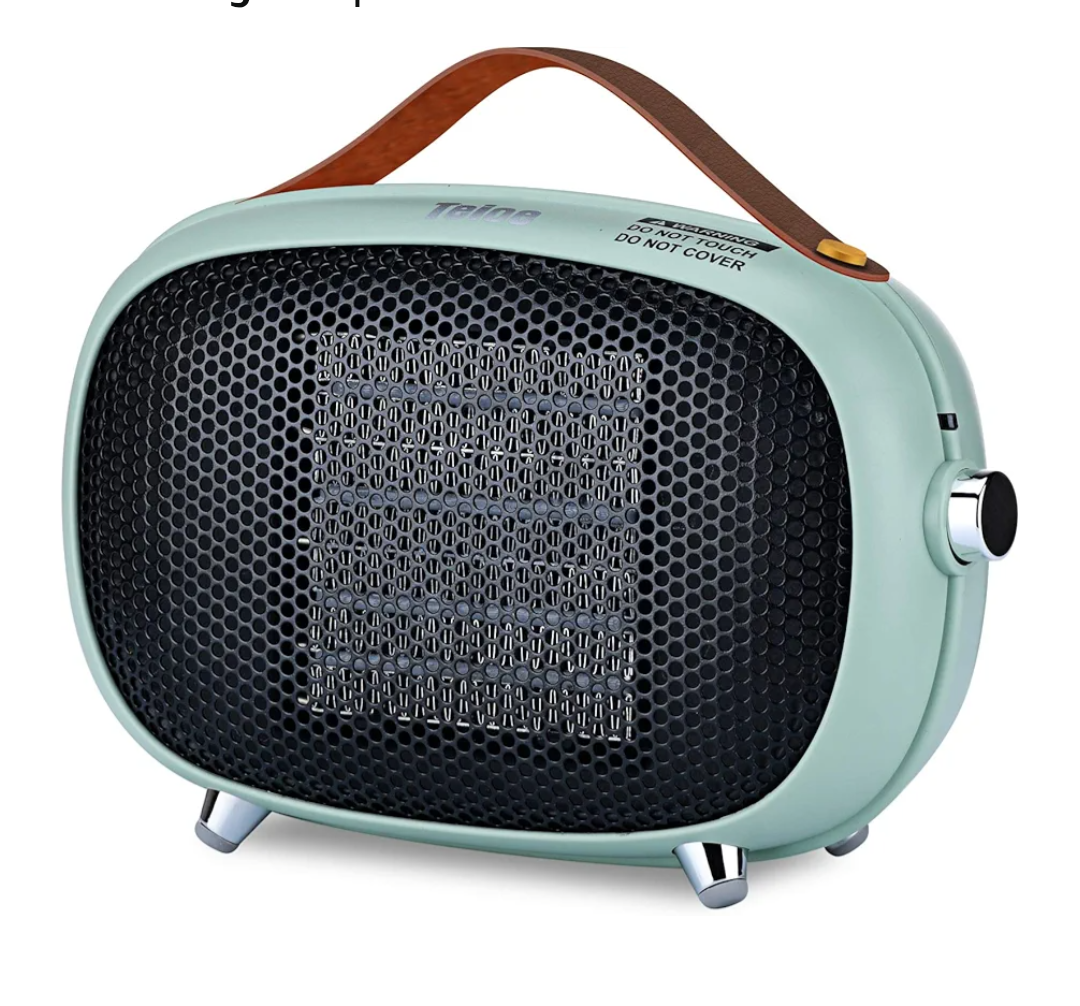 Space Heater, Teioe Mini Electric Space Heater 800W/400W, Small PTC Ceramic Heater with Tip-Over and Overheat Protection, 3 Operating Modes, Space Heaters for Office, Bedroom and Under Desk (GREEN)