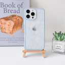 NITITOP Compatible with iPhone 16 Pro Case Clear Cute Line Rose Flower Floral Pattern for Women Girls Color Frame Slim Shockproof Protective Phone Cover - Blue