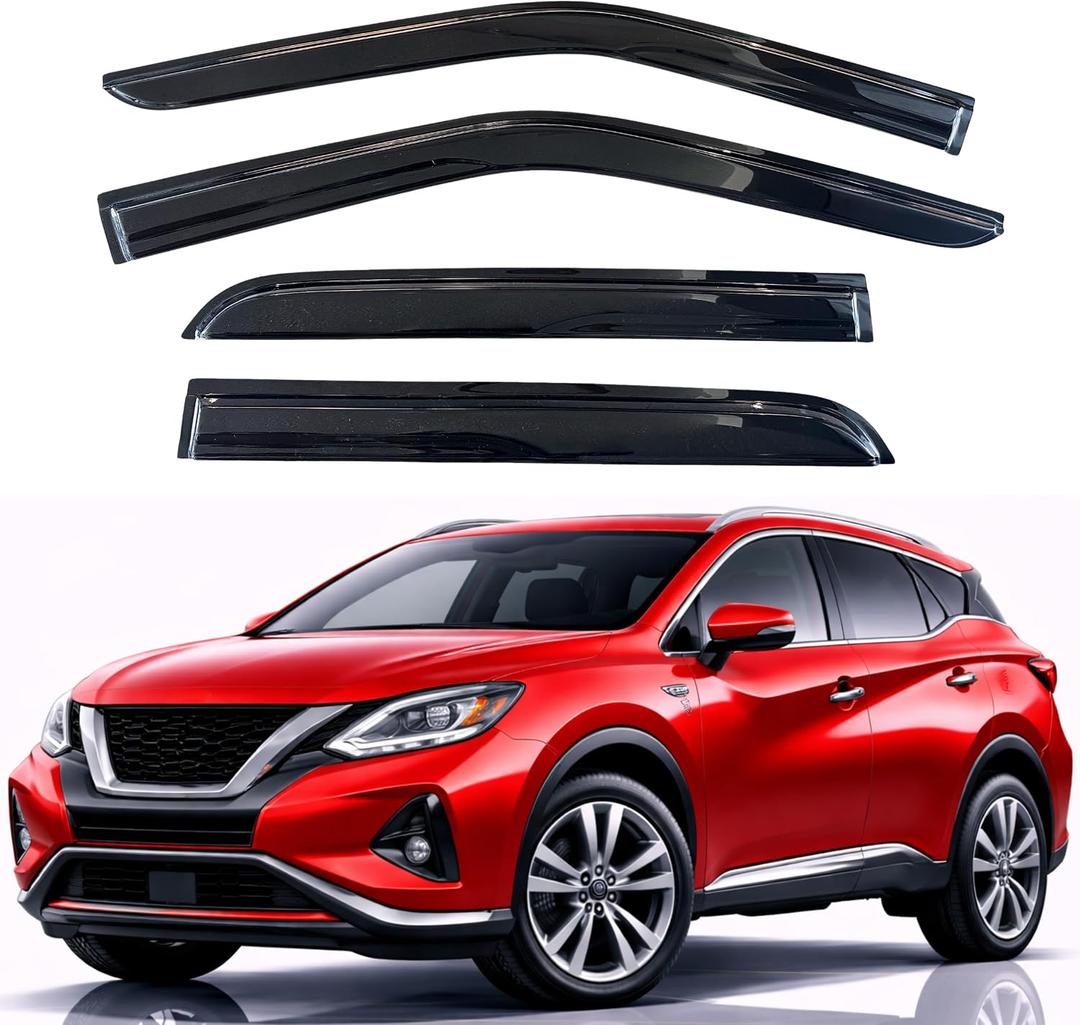 KPY Rain Guards Fit for 2015-2024 Nissan Murano, Out-Channel Window Visors Vent Wind Deflectors 4PC, Car Accessories for 15-24 Murano