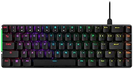 ASUS ROG Falchion Ace 65% RGB Compact Gaming Mechanical Keyboard, Brown Switches & Switch Stabilizers, Sound-Dampening Foam, PBT Keycaps, Wired with KVM, Three Angles, Cover Case-Black,