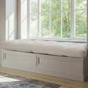 44 Inch Bench Cushions for Indoor Furniture, Super Soft Rectangle Bench seat Cushion Pad with Non-Slip Bottom, Waterproof Bench Pad for Window Porch(Grey 44x19x4.5 Inch)