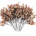Babys Breath Silk Artificial Flowers Bulk 20pcs for Fall Decor Fake flower bouquet Bulk for Home Kitchen Indoor Bouquet Floral Arrangement Table Centerpieces Party Decor(Beige Brown 20pcs)