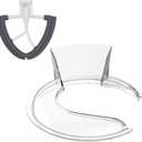 Pouring Shield & Flex Edge Beater for Kitchenaid Mixer - Fits 4.5~5QT Bowls (Stainless Steel, Glass, Ceramic) - Attachment for Kitchenaid Mixers (White)