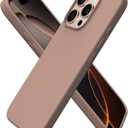 ORNARTO Compatible with iPhone 16 Pro Case 6.3", Slim Liquid Silicone 3 Layers Soft Gel Rubber Shockproof Protective Cover with Anti-Scratch Microfiber Lining-Light Brown