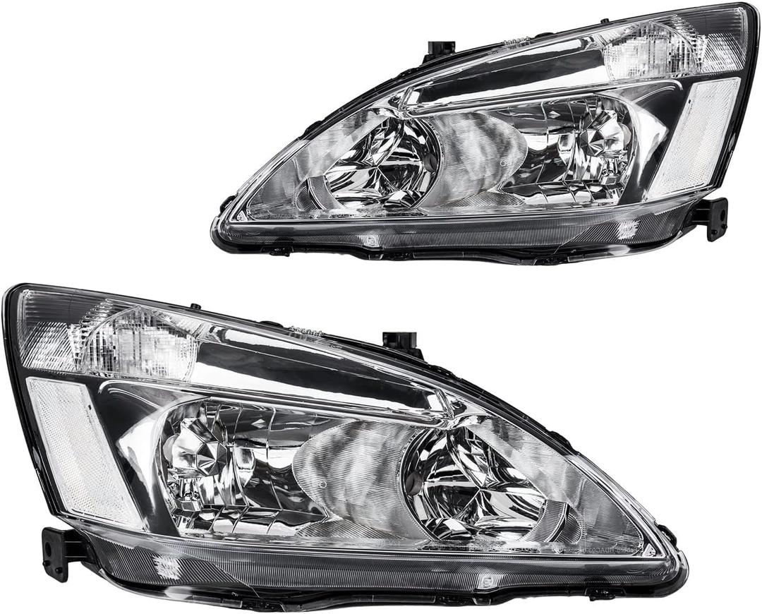 KAX Headlight Assembly,Chrome Headlights Compatible with Accord 2003-2007