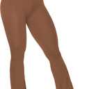 Sunzel Flare Leggings, Crossover Yoga Pants with Tummy Control, High-Waisted and Wide Leg (X-Small, Wine Red)