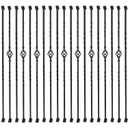 Sidasu 30 Pack Iron Balusters Stair Spindles Hollow Single Basket Black Iron Spindles Double Twist 1/2" Square Metal Balusters with Baluster Swivel Shoes 180 Degree Adjustable Direction