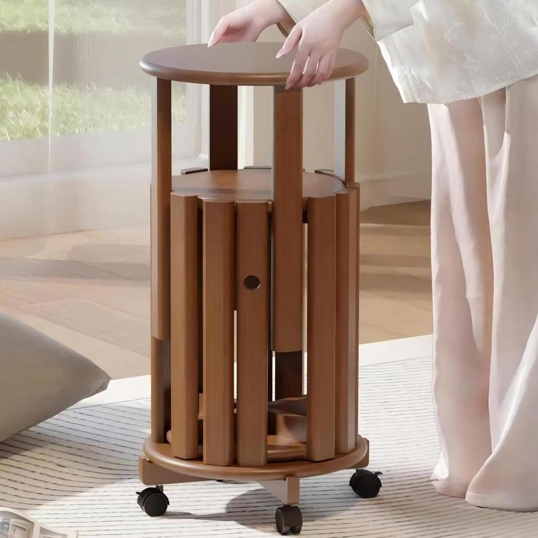 4-Pack Stackable Stools with Wheels | 18 Inch Nesting Side Tables for Living Room| Stackable Coffee Table, Firm and Sturdy| No Tools Assembly |Side Coffee Tables for Easy Storage