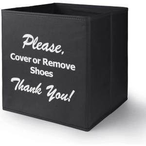Opret Large Shoe Cover Box Black, Real Estate Agent Supplies, Disposable Shoe Cover Dispenser Box for Open House, Foldable Storage Bin