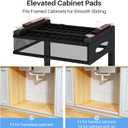 Under Sink Organizer, 2 Pack 2 Tier Pull Out Under Cabinet Organizer Shelf with Pad for Framed Cabinets, Metal Slide Out Under Sink Storage, Mesh Sliding Drawers for Kitchen Bathroom Laundry, Black