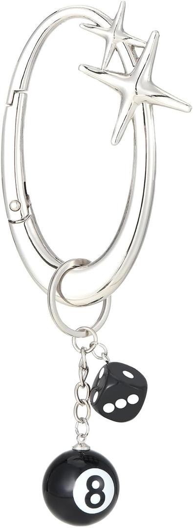 Twist Knot Clasp Keychain 8 Ball Dice Keychain Bag purse handbag Charms Fashion Accessory Heavy Duty Snap Hook