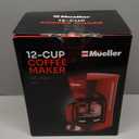 MELLERHOME 12-Cup Red Coffee Maker - Perfect for Home or Office, Borosilicate Carafe, Auto-Off, Reusable Filter, Anti-Drip, Keep-Warm Function, Clear Water Level Window, Red Kitchen Accessories
