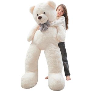 MorisMos Life Size Teddy Bear, 55 Inch Jumbo Stuffed Animal Plush, White
