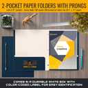 Better Office Products Navy Blue Paper 2 Pocket Folders with Prongs, 50 Pack, Matte Texture, Letter Size Paper Folders, 50 Pack, with 3 Metal Prong Fastener Clips, Dark Blue