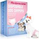 Ambreview Disposable Dog Diapers Female, Just Pull It Up, Doggie Diapers for Female Dogs, Strong Absorbency | Leak Proof, for Dogs in Heat | Elderly | Disabled, M 10 PCS