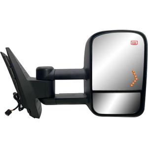Passenger Right Side Door Towing Mirror Power and Heated with Signal Light on Glass Textured Back Cover For Chevy Silverado Sierra 1500 2500 3500HD from 2007 to 2013