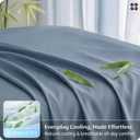 Bedsure Queen Sheet Set, Cooling Sheets for Queen Size Bed Set, Rayon Derived from Bamboo, PureWoven, Breathable & Soft, Deep Pocket, Hotel Luxury Silky Bedding for Hot Sleepers, Dusty Blue