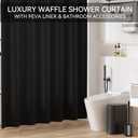 Stainless Steel Bathroom Trash Can and Toilet Brush Set,1.6 Gallon Small Trash Bin with Press Type Lid, Black Bathroom Sets with Shower Curtain and Liner for Bathroom