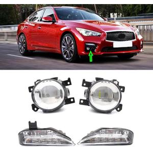 Front Bumper LED Fog Light Signal Lights Fit for Infiniti Q50 Q50S Sport 2014 2015 2016 2017 2018 2019 2020