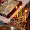 20 Minute Pure Beeswax Candles, Dripless Meditation Candles, Mini Taper Candles, Set of 20 with Brass Candle Holders.
