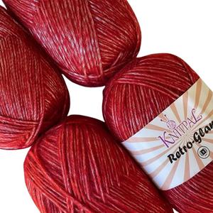 Retro-Glam Metallic Yarn for Crocheting, 1-Pack (1280Yds / 400G), Free Patterns - Sparkle Yarn for Knitting - 3 DK Light Worsted Weight - Metallic Red