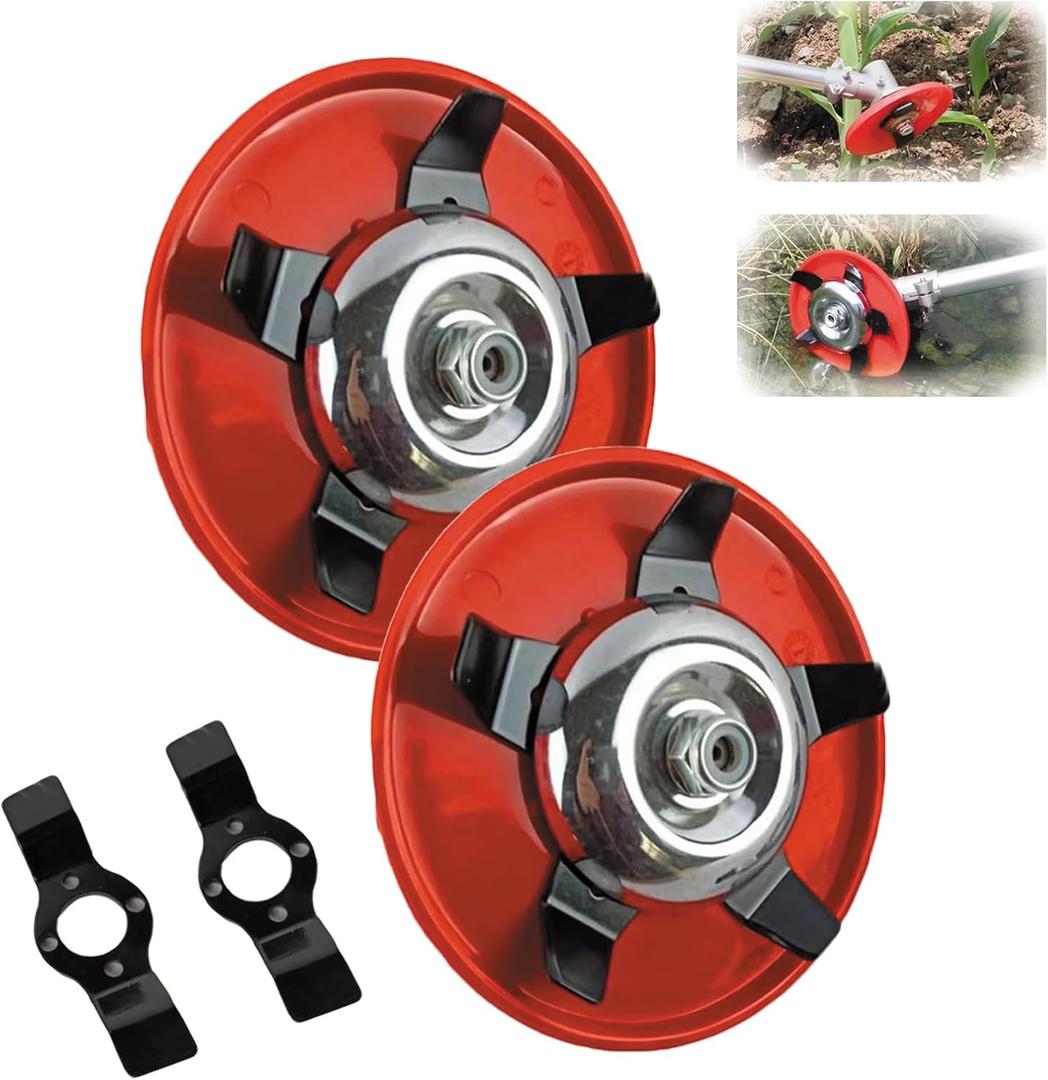 QINSHIYUE Upgraded Weeding Disc, Universal Weeding Disk, One Blade Replacement Heads, Weed Eater Blades, Weed Wacker Blade, Multifunctional Weeder Plate for Trimmer (2PC)