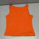 ForeFair Women's Sleevelsee V Neck Crop Tank Top Summer Double Layer Going Out Workout Casual Basic Tops (Orange, S)