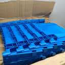 Storage and Packing Plastic Tote Crate Attached Lid Flip Top, 27"x16.9"x12.5", Storage Bins With Lids, Plastic Stackable Organization Crates For Home, Closet Space Saving,