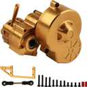 Metal Transmission Gearbox Gear Box with Gear New Upgrade Parts for Axial SCX10 AX10 Wraith 1/10 RC Crawler Car Truck (Gold)