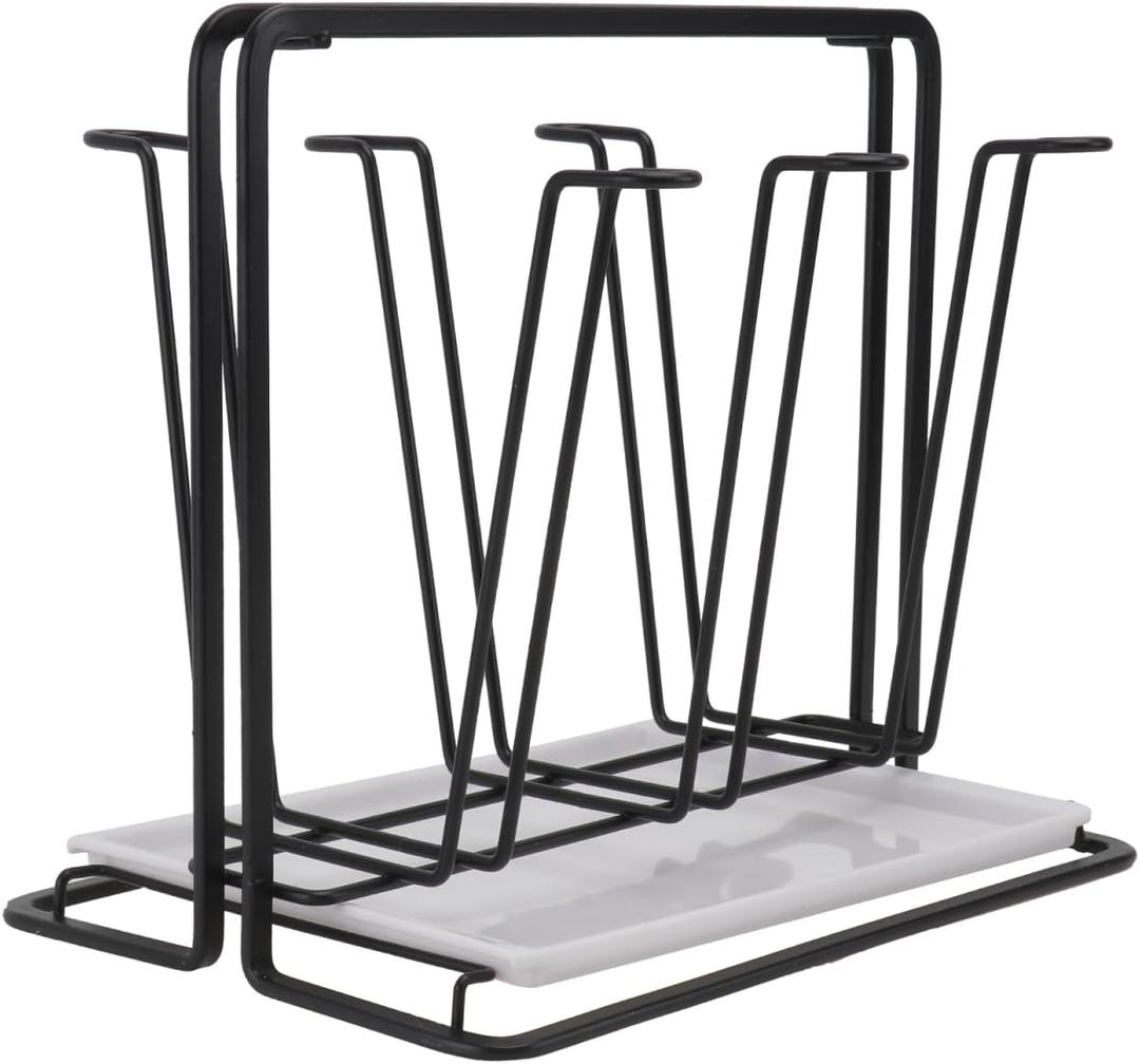 Yardwe Cup Drying Rack Japanese- Style Iron Mug Glass Bottle Organizer Tree Beer Glass Shelf Drainer Stand Shelf Hook for Home Counter