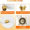 Upgraded Fire Hose 100 FT x 1-1/2" ID, NPSH/NPT Brass Couplings, Working Pressure 430 PSI, Burst Pressure 1300 PSI, (1.5 NPSH/NPT-100FT) Use in Firefighting