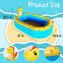 Inflatable Swimming Pool for Kids with Sprinkler, 67x41x32in Family Size Backyard Summer Water Play