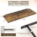 Dreamland 36" Floating Shelves for Wall, 12" Deep Slim Rustic Brown Floating Shelves, Wall-Mounted Shelves for Bedroom, Living Room, Kitchen, Bathroom - Set of 2, 36"W x 12"D x 1.3"H, Set of 2