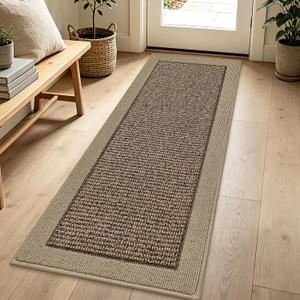 BEQHAUSE Indoor Door Mat 24" x 72", Dirt Trapper Door Mats, Taupe
