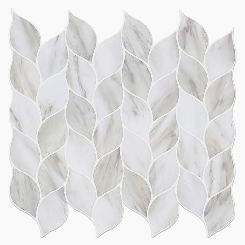 Tilingview 10 Pcs Leaf Design Peel and Stick for Kitchen Backsplash, Premium Self-Adhesive Tiles Wall Stickers