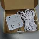TESSAN Surge Protector Power Strip, 25 Ft Flat Plug Extension Cord with 3 USB (1 USB C) 8 Outlets, 1250W, 900J Protection, 3 Sided Outlet Extender with Power Switch for Office, Dorm Room, Grey