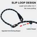 12FT 20FT Anti-Choking Long Training Lead, Reflective 3/8" Thick Slip Lead Rope Leash with Comfortable Handle, No Pull Leash for Medium Large Dogs (12ft, Black)