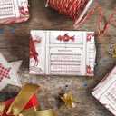 Watersay 12 Pcs Vintage Christmas Music Wrapping Paper 27 x 19 Inch Old Christmas Music Wrap Paper Funny Holiday Gift Packaging Festive Design for Xmas Party Decoration Scrapbooking Arts Craft(Red)