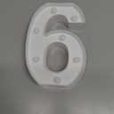 Pooqla Decorative LED Light Up Number Letters, White Plastic Marquee Lights Sign Party Wedding Decor, Battery Operated (6) (8.86 in)