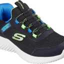 Skechers Boys' Bounder Brisk-Burst Sneakers  (11 Little Kid, Black/Blue/Lime)