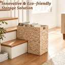 Livole Handwoven Water Hyacinth Stair Basket for Carpeted & Wooden Stairs