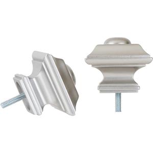 Ivilon Square Finials for Curtain Rods of 1 and 1-1/8 Inch Diameter Color Satin Nickel