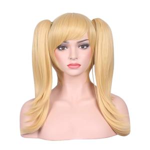 WildCos Short Blonde Cosplay Wig for Women with Two ponytails