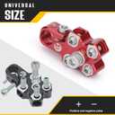 4-Way Lead Acid Battery Terminal Connector Clamps Battery Cable Ends for SAE/DIN/EN Tapered Top Post with 8AWG to 4/0 AWG, Positive & Negative Set, Battery Terminals with OEM Top Post